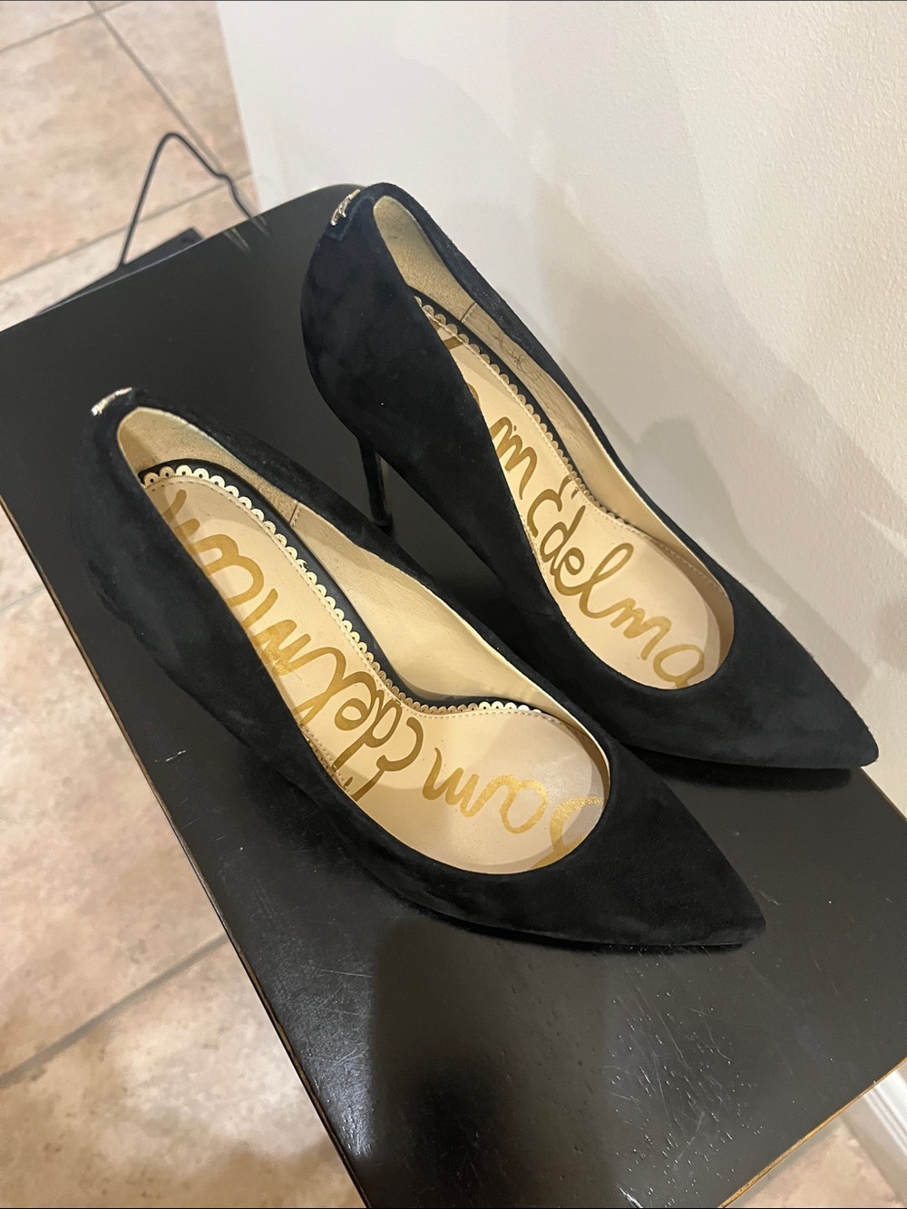 Sam Edelman Danna Classic Black Suede Pointed-Toe Stiletto Pumps - Picture 8 of 12